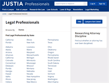 Tablet Screenshot of professionals.justia.com