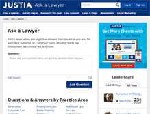 Tablet Screenshot of answers.justia.com