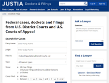 Tablet Screenshot of dockets.justia.com